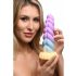 Mystické údy - jednorožec dildo 21 cm (fialovo-žluté)