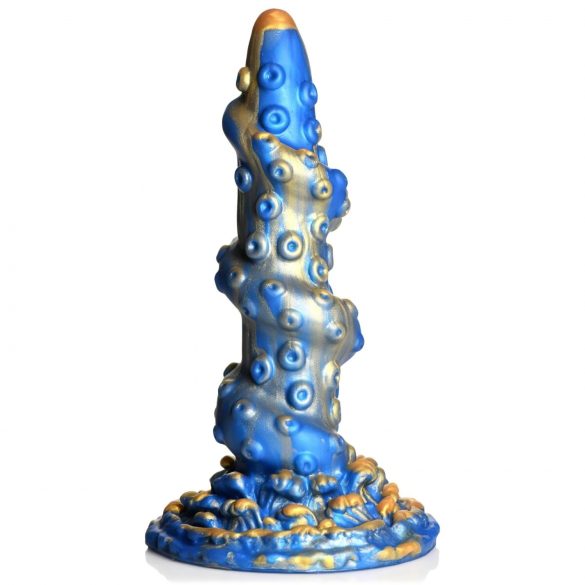 Spirála Kraken - chobotnicové dildo 21cm (zlatá-modrá)