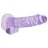 REALROCK - průhledné realistické dildo - fialové (17 cm)