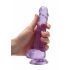 REALROCK - průhledné realistické dildo - fialové (17 cm)