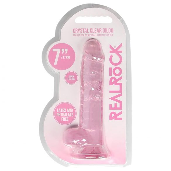 REALROCK - růžový realistický dildo - 17cm