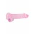 REALROCK - průhledné realistické dildo - růžové (19 cm)