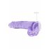 REALROCK - realistický průhledný dildo - fialový (22 cm)