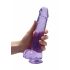 REALROCK - realistický průhledný dildo - fialový (22 cm)