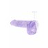 REALROCK - průhledný realistický dildo - fialový (15cm)