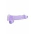 REALROCK - průhledný realistický dildo - fialový (15cm)