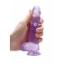 REALROCK - průhledný realistický dildo - fialový (15cm)