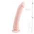 Easytoys - přísavkový 100% silikonový vibrátor (21 cm) - přírodní