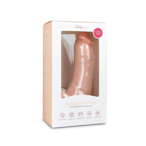 Easytoys - přísavkový dildó s varlaty (20cm) - přírodní