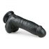 Easytoys - přísavný dildo s varlaty (20 cm) - černý