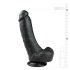 Easytoys - přísavný dildo s varlaty (20 cm) - černý