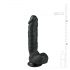 Easytoys - černé dildo s přísavkou a varlaty (22,5 cm)