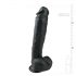 Easytoys - přísavkový velký dildo s varlaty (26,5 cm) - černý