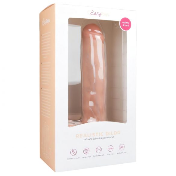 Easytoys - přísavný velký dildo s varlaty (29,5 cm) - přírodní