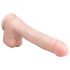 Easytoys - přísavný velký dildo s varlaty (29,5 cm) - přírodní