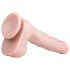 Easytoys - přísavný velký dildo s varlaty (29,5 cm) - přírodní