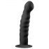 Easytoys Žebrované - přísavkové anální dildo (14 cm) - černé