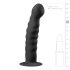 Easytoys Žebrované - přísavkové anální dildo (14 cm) - černé