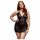 BACI Plus Size - Krajkový babydoll s krčním páskem - černý (XL-XXL)